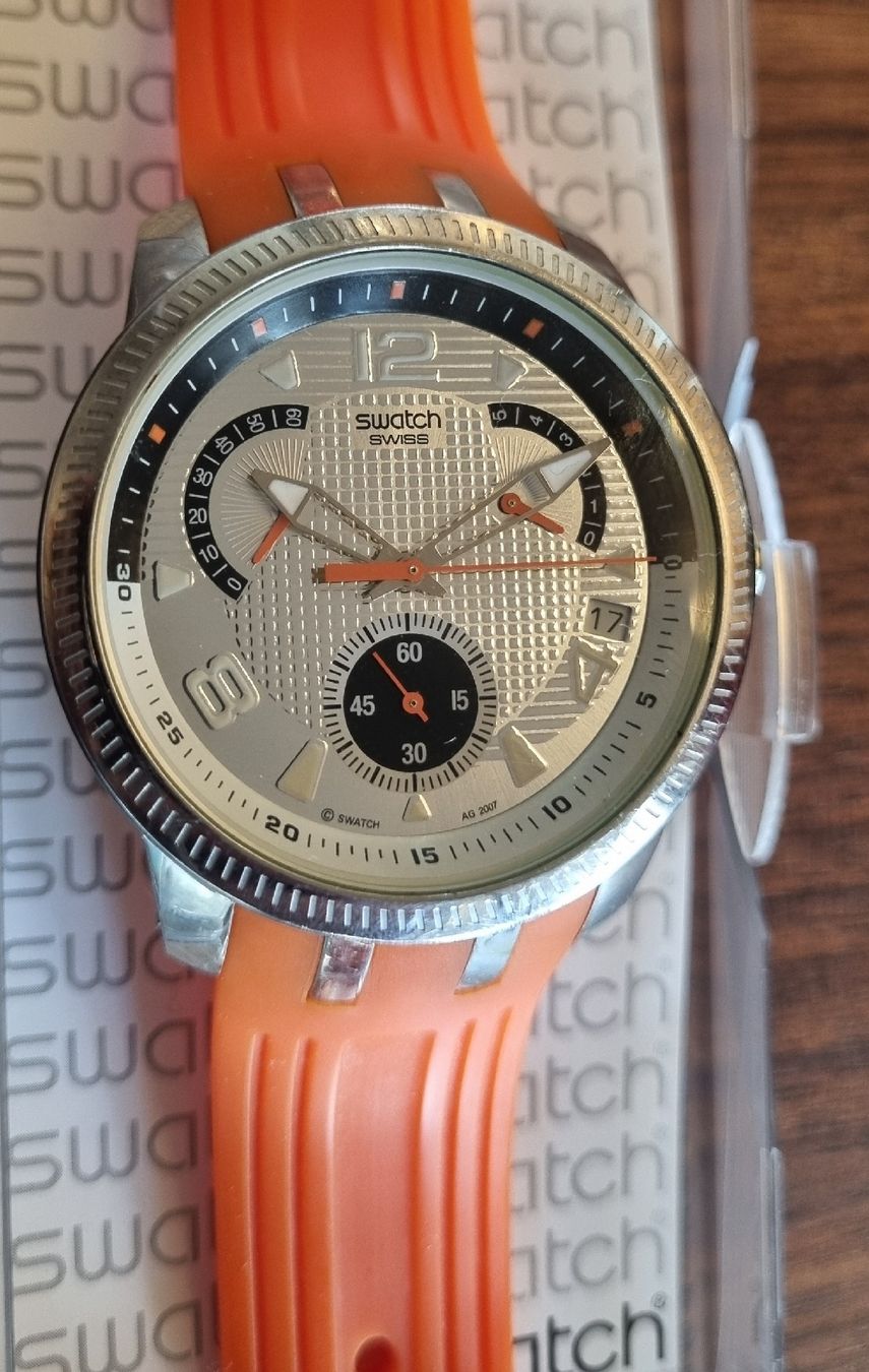 Swatch Uhren: Swatch Irony Chrono, mit Originalbox, Top Zustand – Gebraucht aus Zürich von TatamiZH 1