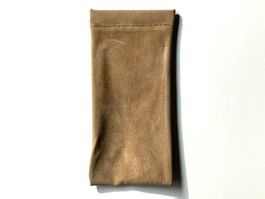 Étui lunettes - faux daim beige