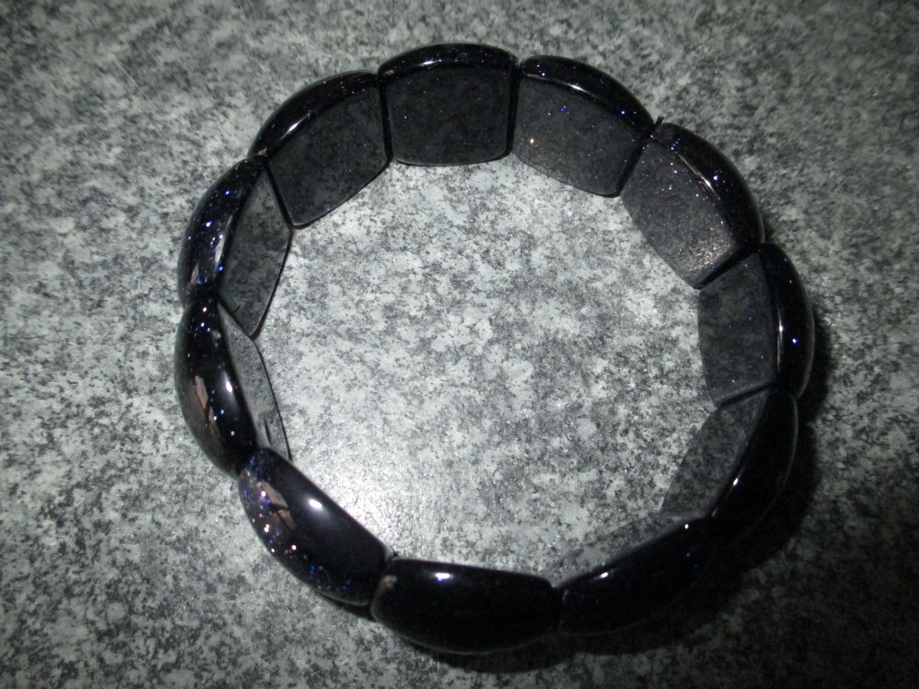 Bracciali & Braccialetti: BLUE GOLDSTONE EDELSTEIN ELASTARMBAND CA 20CM – Usato da Winterthur venduto da katzen07 3