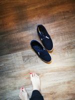 Dunkelblaue Slip-Ons, Stoffschuhe,