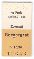 Billette Zermatt - Gornergrat
