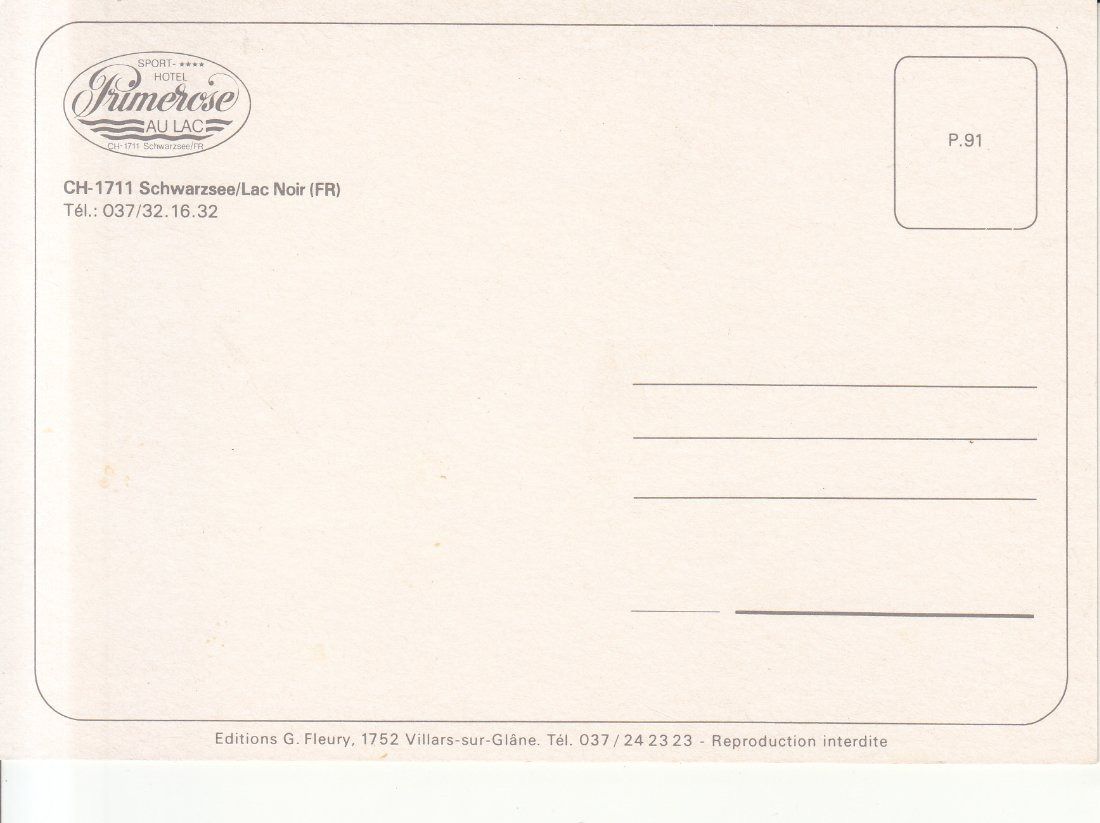 Cartoline postali: Schwarzsee ca. 1980 – Usato da Bürglen TG venduto da StampGraf 1