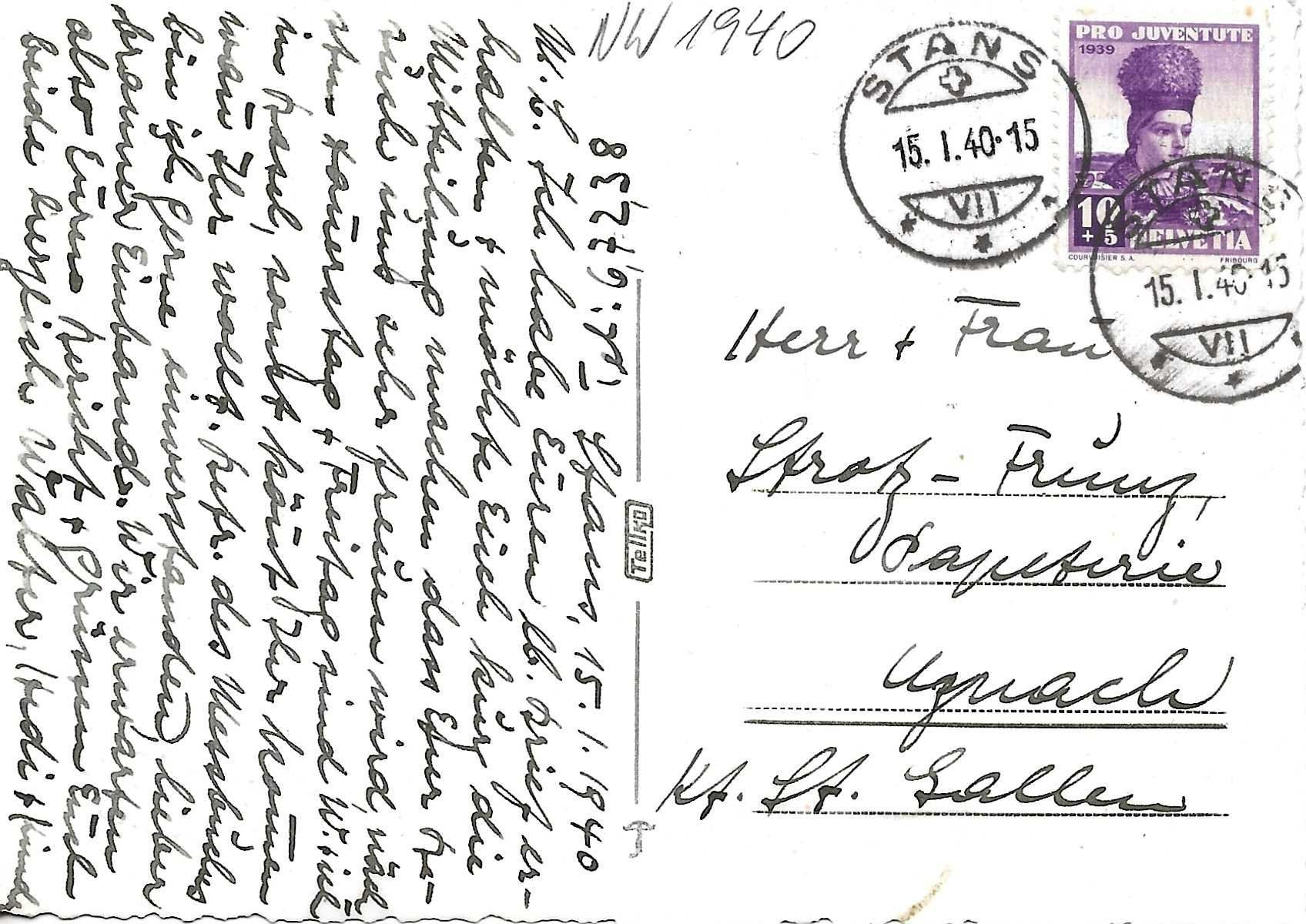 Ansichtskarten: Stans NW ehemaliges Kinderheim Spichermatt M. Scheuber 1940 – Neu (gemäss Beschreibung) aus Ennetmoos von  1