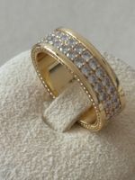 Luxus Elegante Ring Memoire Zirkonia 19/9 Farbe : Gold