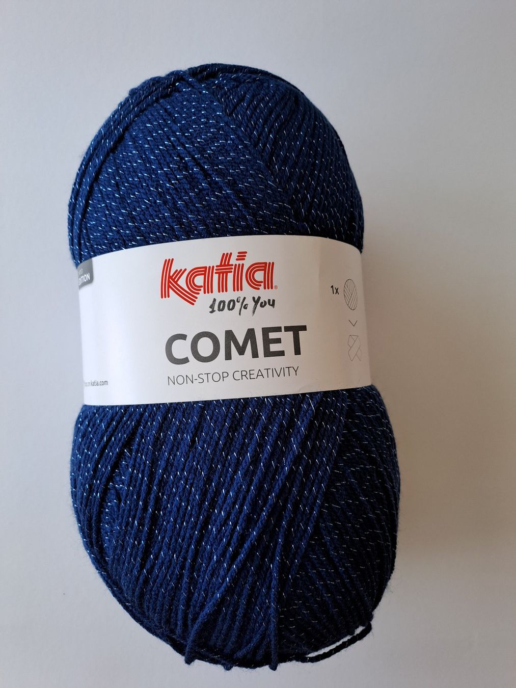 Lana: Wolle katia Comet dunkelblau-Silber 300g NEU – Nuovo (secondo la descrizione) da Glashütten venduto da Schwebefisch