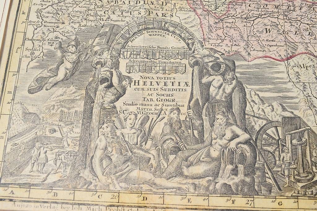 Foto & Immagini: Stahlstisch Mathaeus Seutter 1730 Schweiz – Usato da Brügg BE venduto da Aristotolius 1