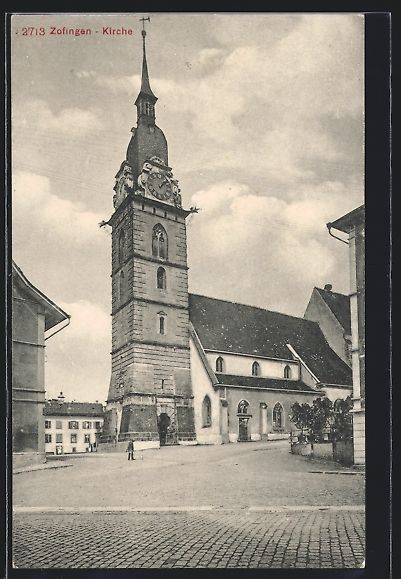Cartoline postali: Zofingen, Strassenpartie an der Kirche – Usato da Berlin venduto da bartko-reher