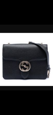 Gucci Sac à bandoulière noir, cuir véritable, bon état!