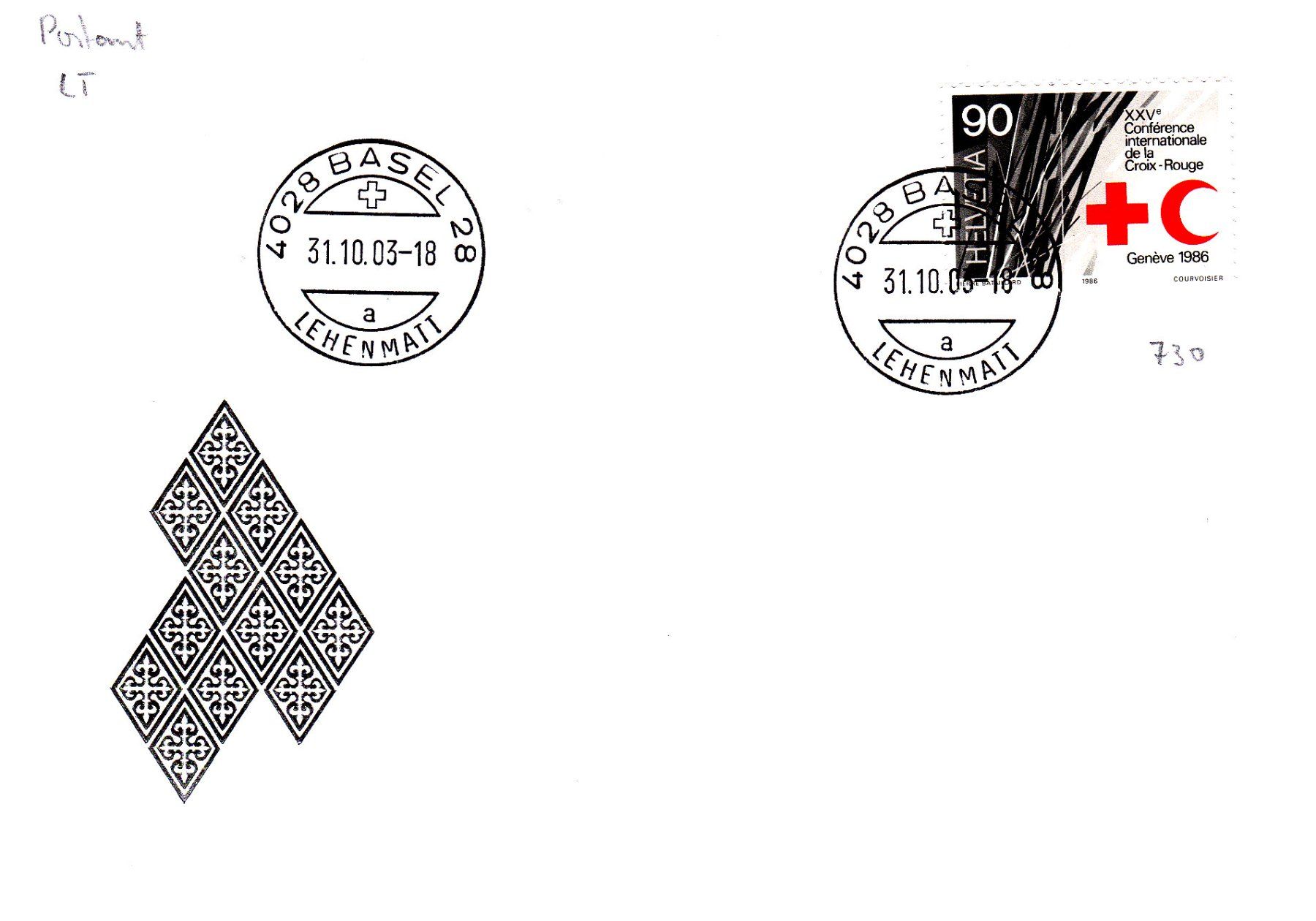 Stempel: Lt Poststempel BASEL 28 - Lehenmatt neu unadressiert – Neu (gemäss Beschreibung) aus Binningen von Hahexa