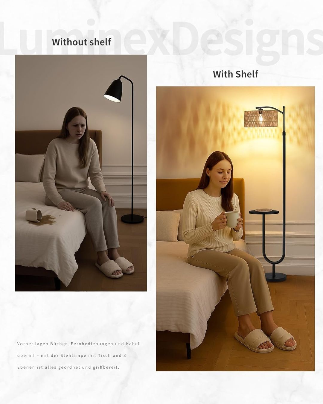Lampade: Stehlampe Wohnzimmer Vintage Rattan – Nuovo e nell'imballaggio originale da Gränichen venduto da omniadeals 7