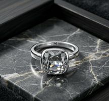 Modernes Design Silber Ring 925 mit Bergkristall  - NEU