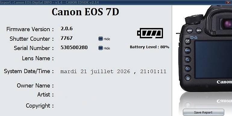 Fotocamera: Canon EOS 7D  Seulement 7767 déclenchements – Usato da Gossens venduto da stb678 4