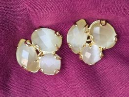Chapeau-Atelier, Katzenaugen Ohrringe facettierte Quarz