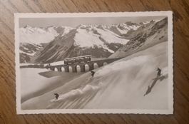 Parsennbahn und Neuschnee Skifahrer 1955