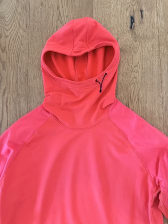 Adidas Sport-Hoodie neonrot mit Daumenloch Grösse S