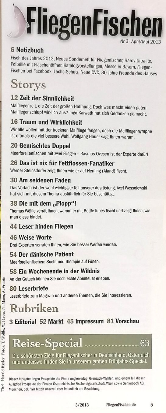 Riviste & Magazine: FliegenFischen – Nr. 3/2013 – Usato da Reinach BL venduto da fliegenrolli 1