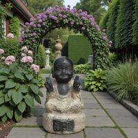 Zen Garten Mönch China Naturstein Prana Mudra frostfest
