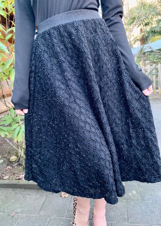 ChicGonna lunga nera elegante,Lurex -per feste-tg S/M-nuovo