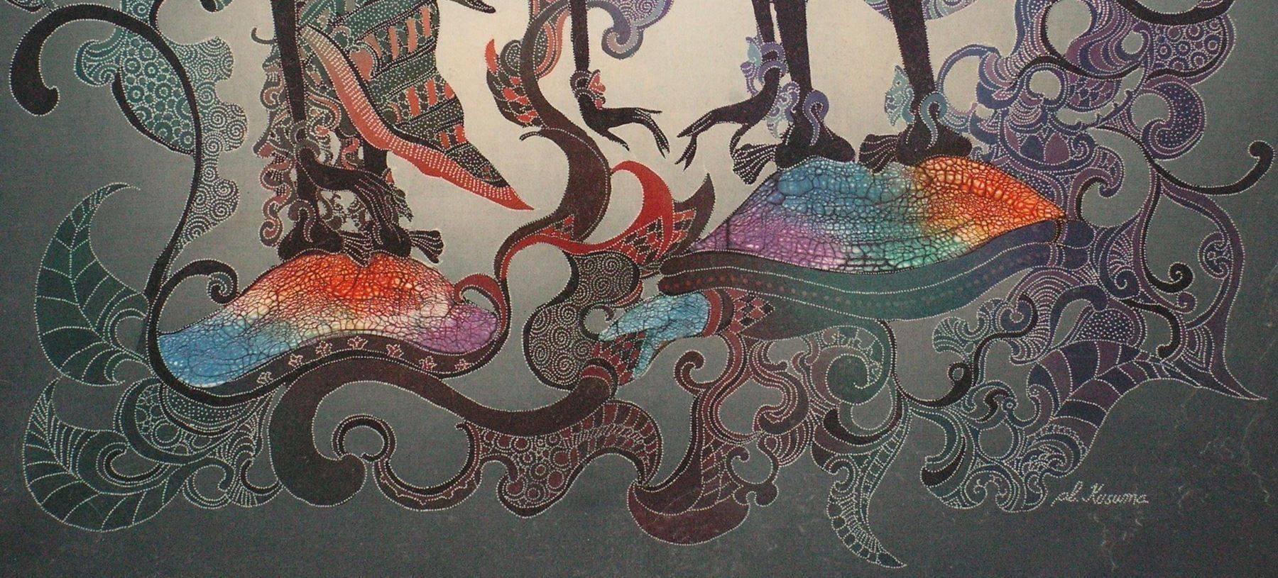Batik Bild, Rama und Sita aus dem Epos Ramayana, 60x80 cm (Gebraucht ...