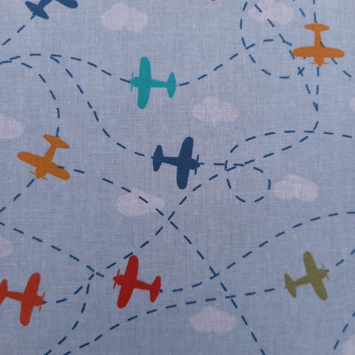 Tessuti: Beschichtete Baumwolle Flieger hellblau – Nuovo e nell'imballaggio originale da Winterthur venduto da Kimbana