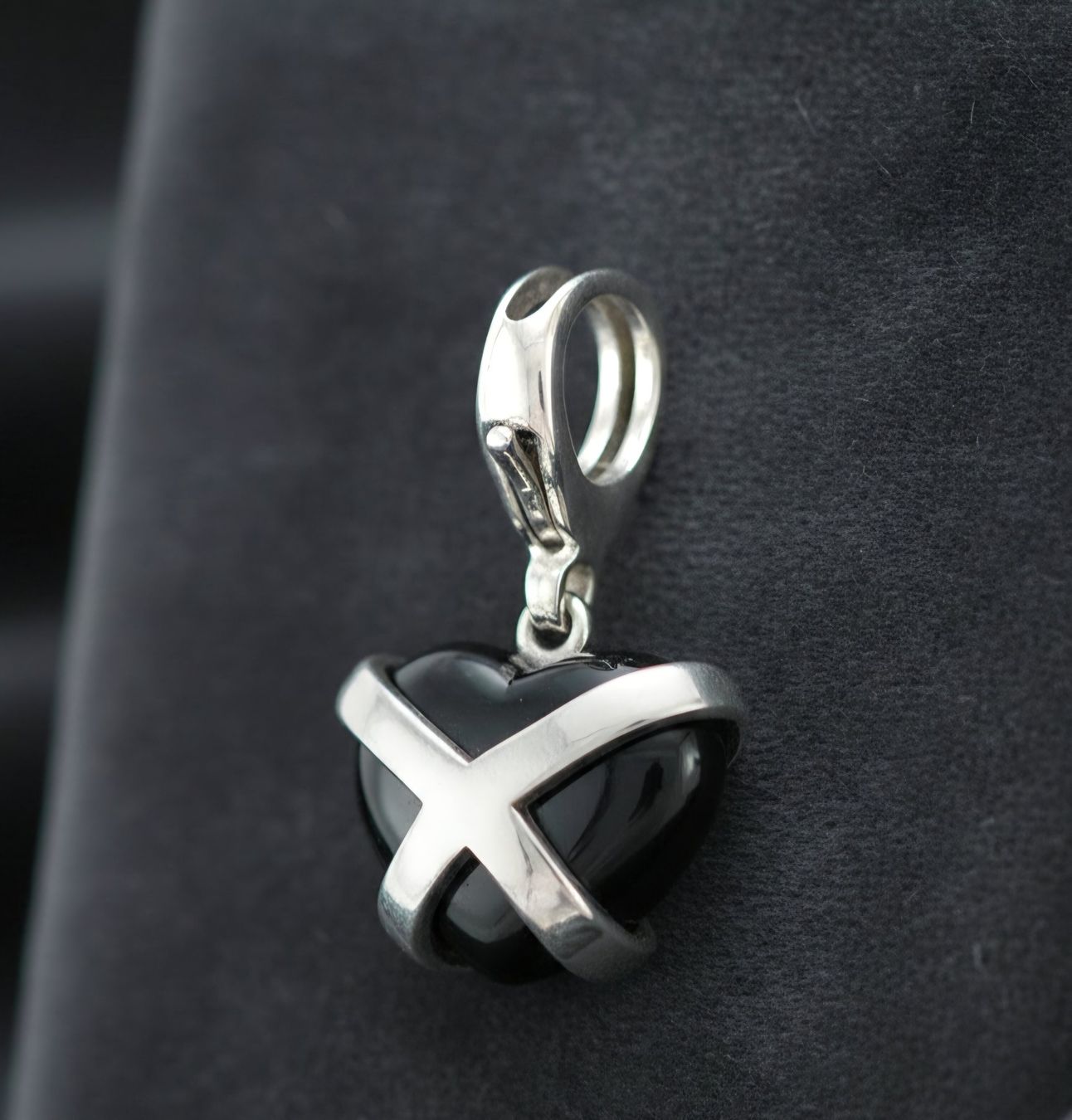 Ciondoli: Charm "Onyx Herz" Silber 925 - Neu – Nuovo e nell'imballaggio originale da Uetikon am See venduto da Coralreef