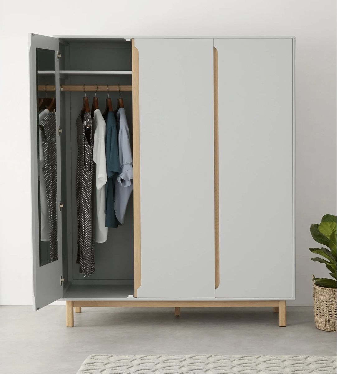 Armadi: Modern White 3-Door Wardrobe – Usato da Baden venduto da emi_55vx 4