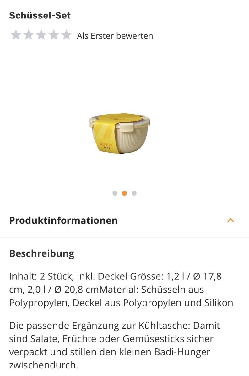 Ciotole: NEU schüssel-Set – Nuovo e nell'imballaggio originale da Hüttikon venduto da abarb