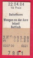 KARTON BILLETT, SOLOTHURN - BETTLACH, 2.KLASSE, EINFACH, HAL