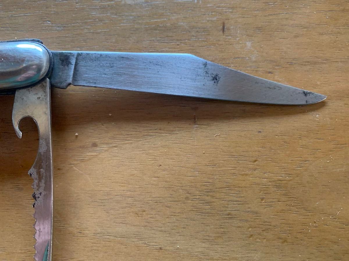 Posate: FishKnife, Fischmesser mit Perlmutt, 2 Klingen – Usato da Dussnang venduto da pml253 3