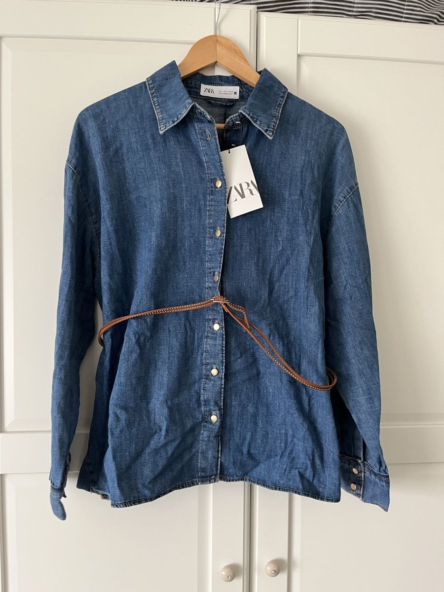 Zara Camicette: Jeanshemd aus Baumwolle mit Gürtel – Nuovo e nell'imballaggio originale da Allschwil venduto da eyl_bb8q 5