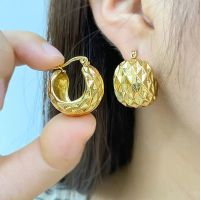 18k vergoldete Statement Ohrringe, geometrisch, trendy