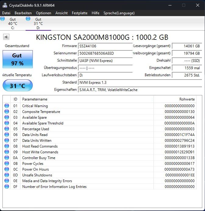 Guinzagli & Collari: SSD Kingston NV3 1000 GB, M.2 2280 – Usato da Dagmersellen venduto da Purppetz 1