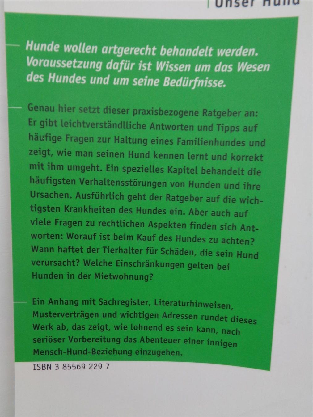 Libri: Unser Hund - Beobachter Ratgeber – Usato da Chur venduto da omonia 5