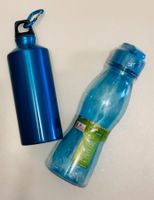 Lot de 2 gourdes turquoises, de capacité de ~0,5L et ~0,7L