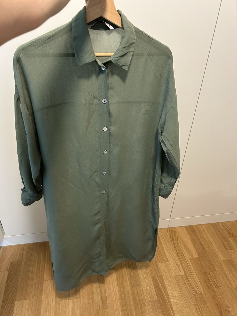 Vestiti: Damen Oversize Hemdbluse Khaki XS neu – Usato da Zürich venduto da Dailychic 3