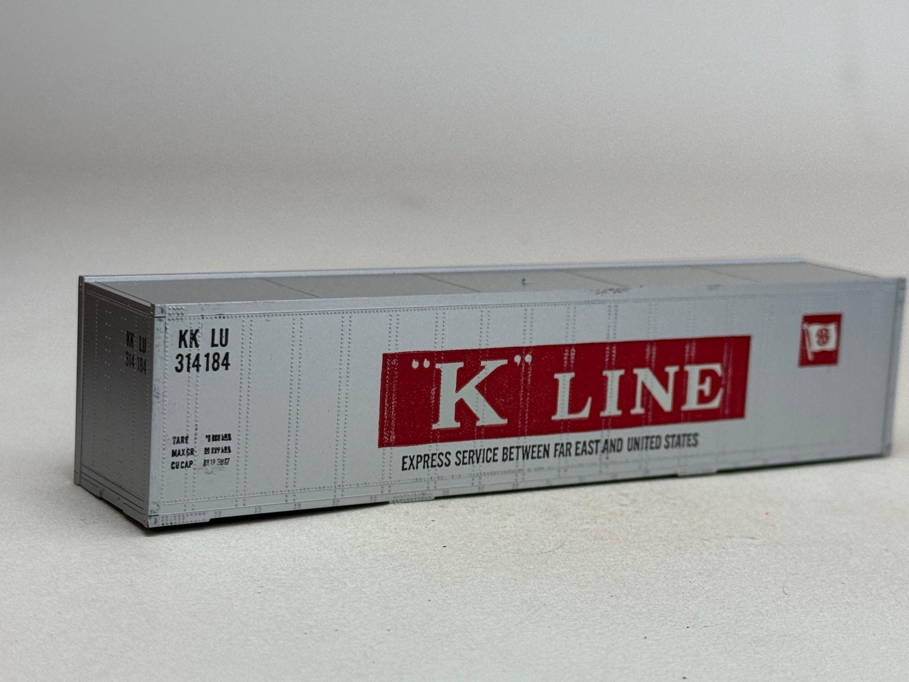 Modellini di ferrovie: EB- 40 Ft. Container K line silbern – Usato da Elm venduto da Wikmtz 1