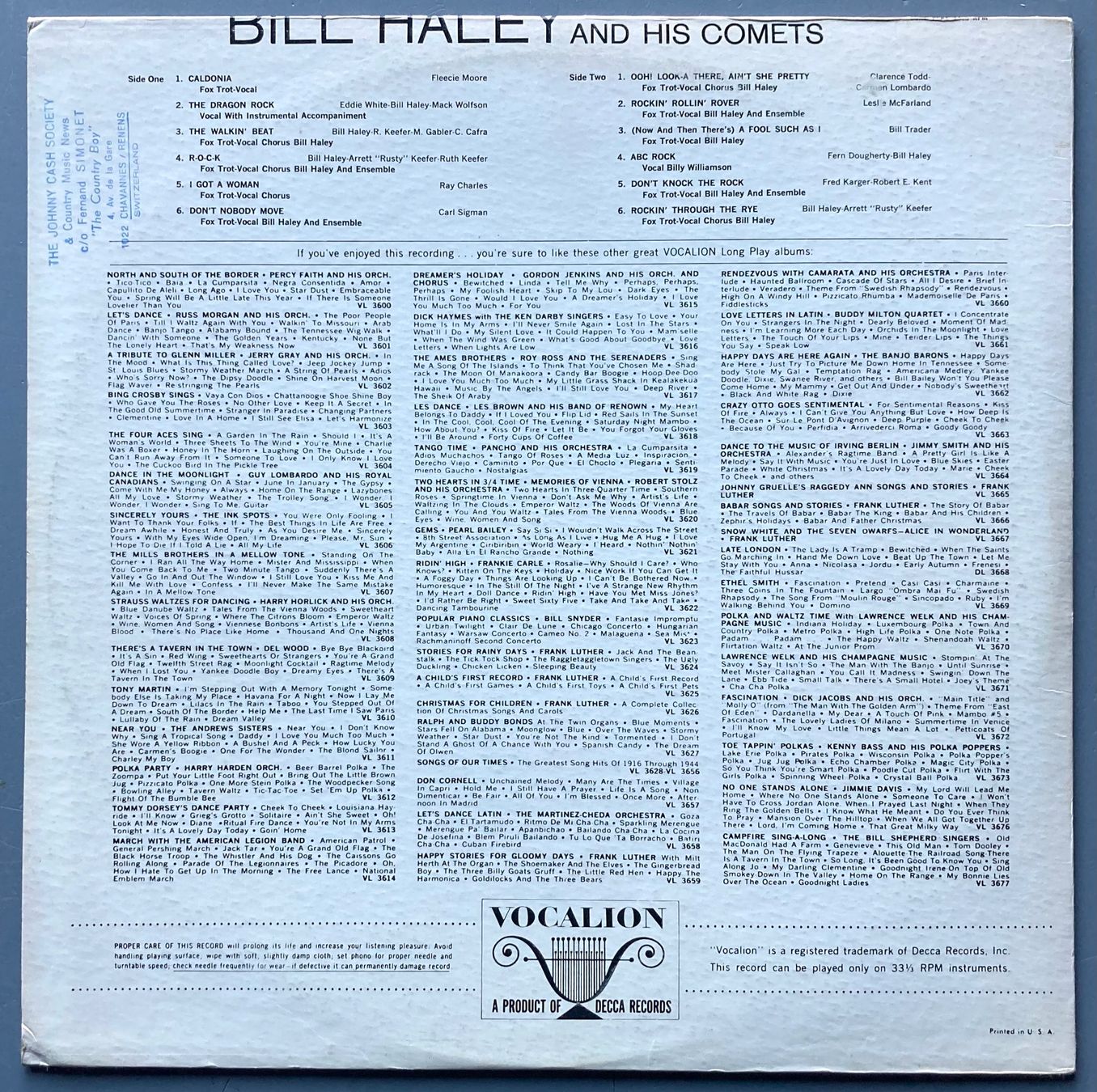Dischi in vinile: BILL HALEY AND HIS COMETS - BILL HALEY AND HIS COMETS – Usato da Poliez-Pittet venduto da Newtown-Records 1