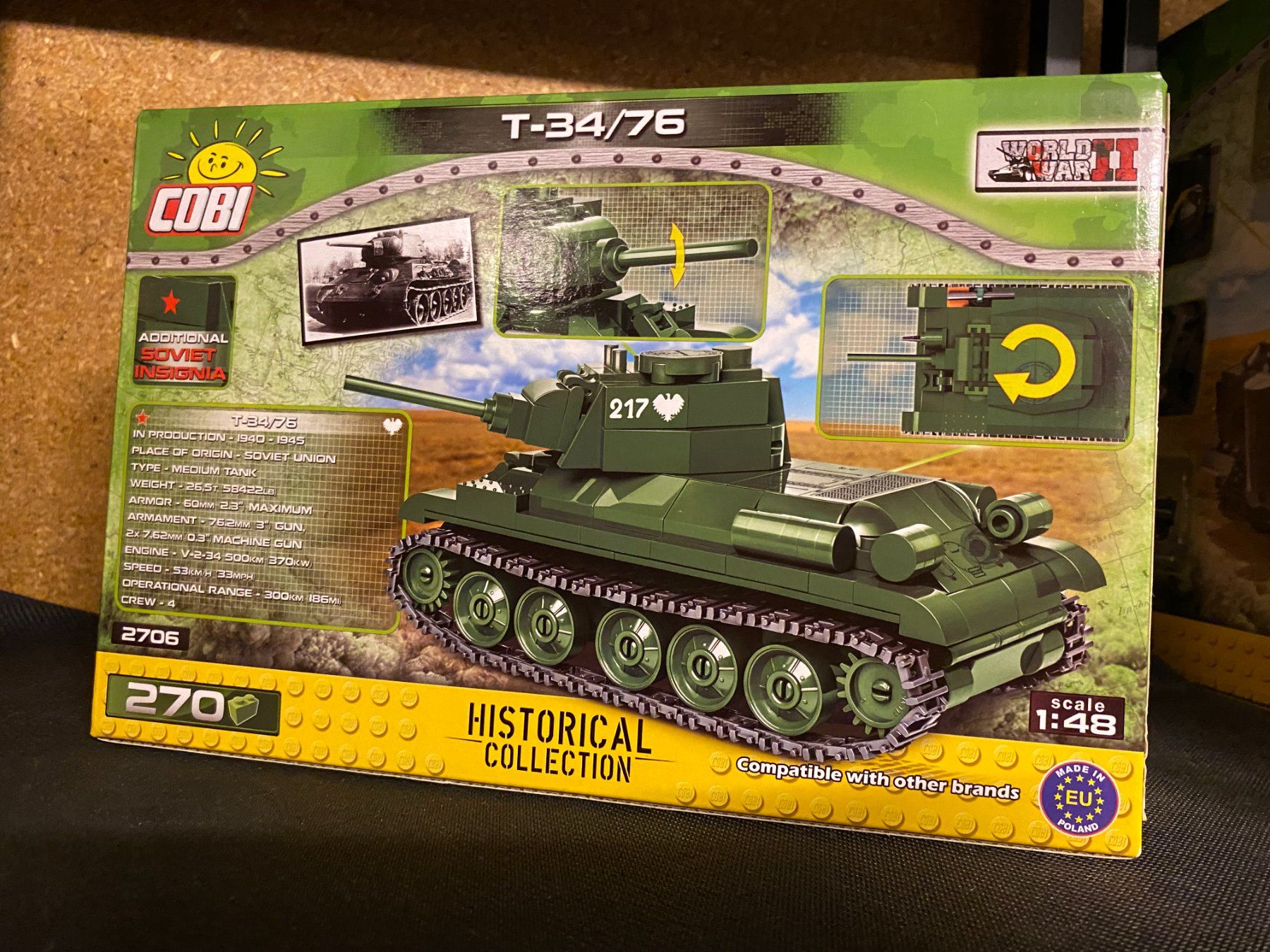Cobi 2706 T-34/76 WWII Panzer Bausatz, Neu, OVP, Ungeöffnet (Neu und ...