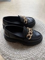 Black Loafers, Gold Details, 37