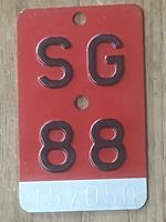 SG 88 - VELONUMMER - FAHRRADSCHILD - PLAQUE DE VELO - SG 88