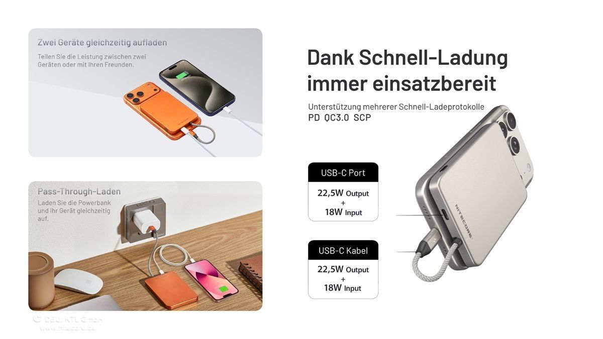 NiteCore Batterie: Nitecore Powerbank POCKET5 - 5000mAh, orange – Nuovo e nell'imballaggio originale da Grüningen venduto da Prolumin 3