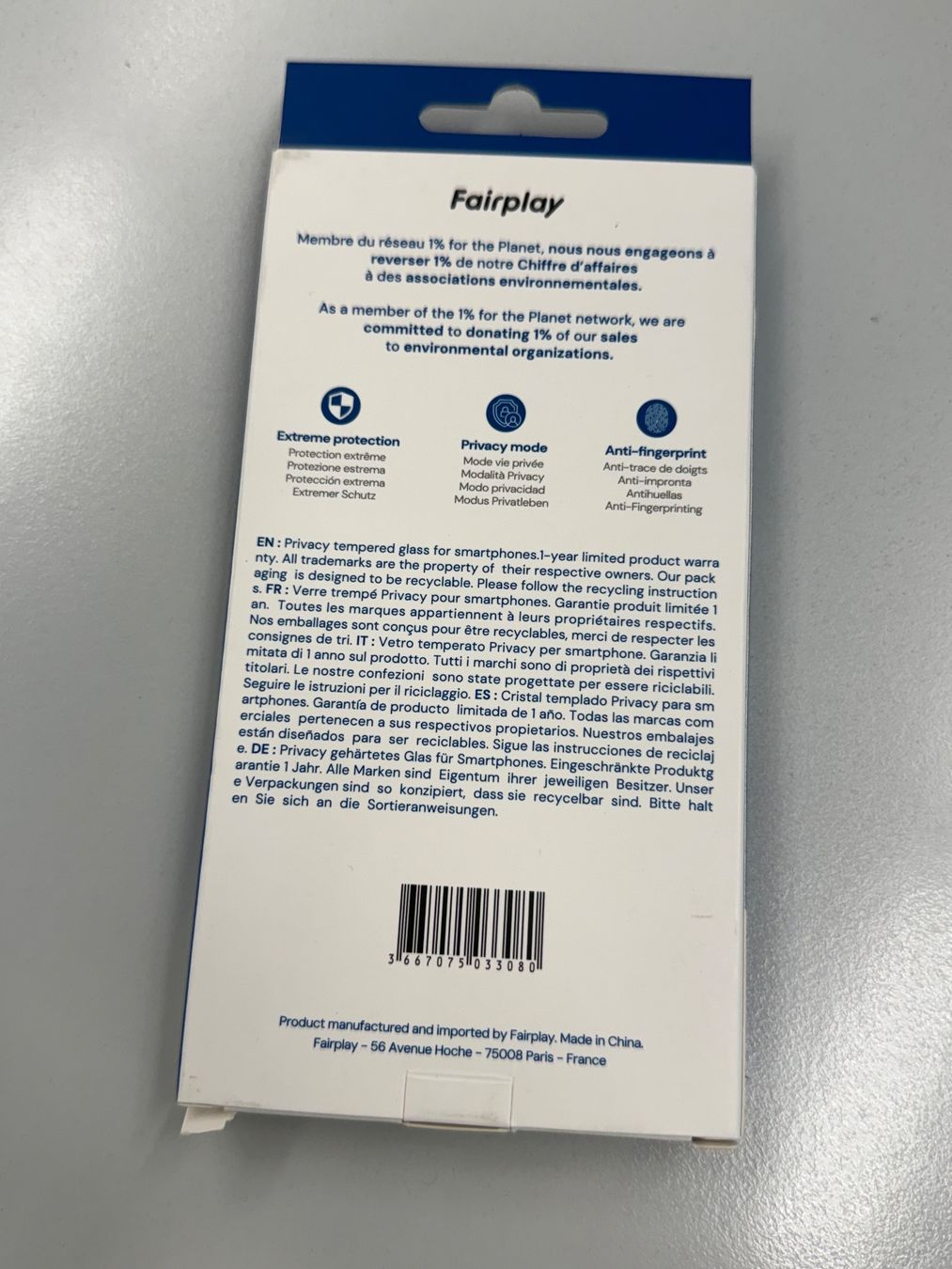Apple Cover & Protezioni schermo: VERRE TREMPÉ Anti Espion iPhone 15 Pro Max – Nuovo e nell'imballaggio originale da Zug venduto da ElPhone 1