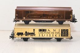2 Güterwagen SBB 150 Jahre 1847-1997 Märklin HO/AC mit OVP