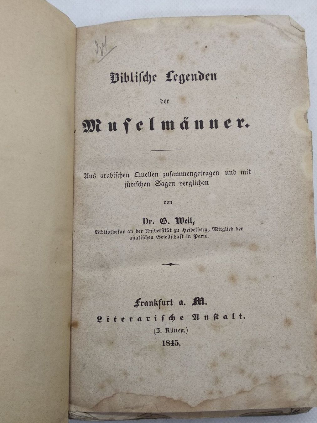 Libri: LEGENDEN DER MUSELMÄNNER 1845 – Usato da Goldach venduto da Gaip