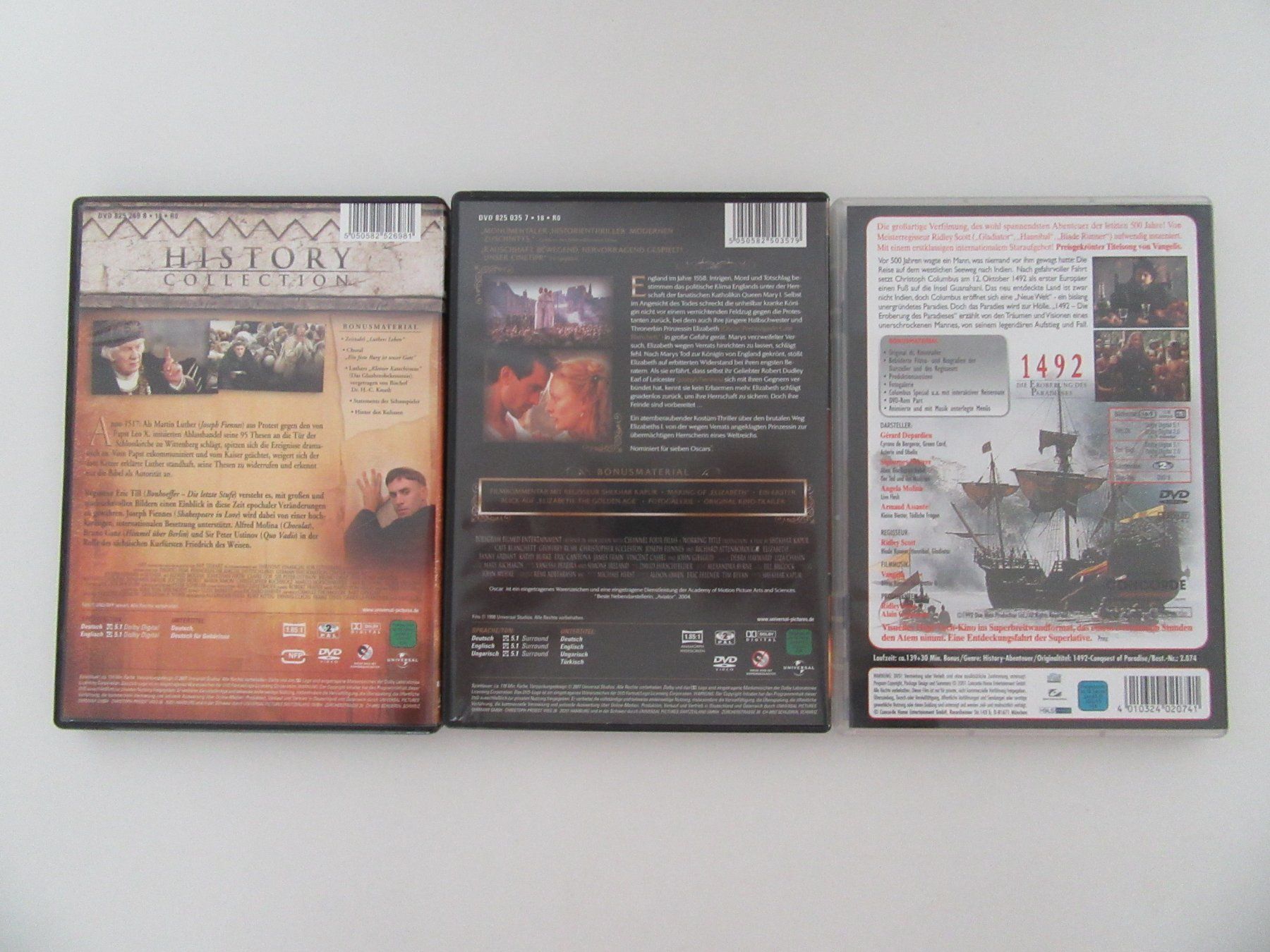 Tous les DVDs: DVD Set: Luther, Elizabeth, 1492 - Columbus, Versand 4.- – D'occasion à Bern par Mariana7 1