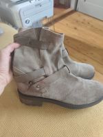 Stiefeletten Wildleder beige Schnallen Grösse 41 neuwertig