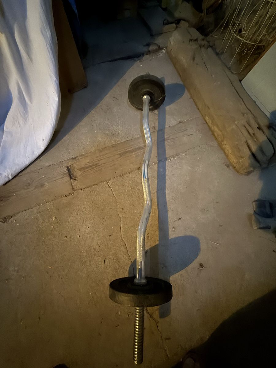 Poids & Haltères: Curlstange mit 2 Gewichten gebraucht – D'occasion à Beringen par Miska8888