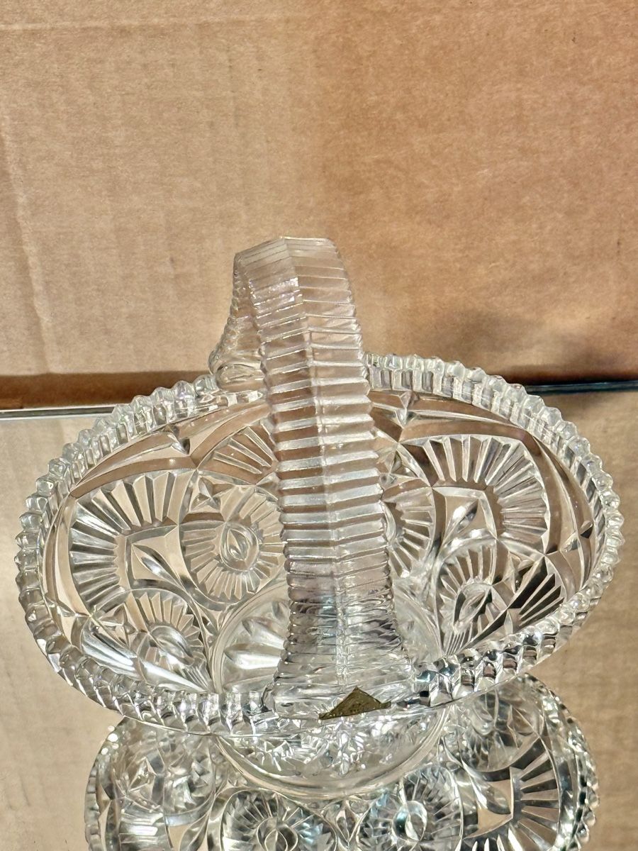 Ciotole: Vintage OBERGLAS Austria Crystal Basket – Usato da Lausanne venduto da vas_mbk2 2