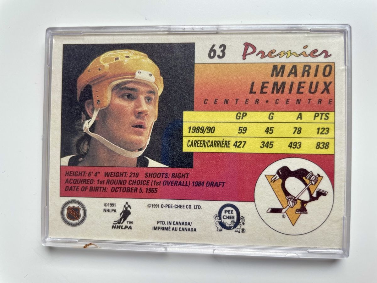 NHL Carte collezionabili: Mario Lemieux 1991 O-Pee-Chee Premier – Nuovo (secondo la descrizione) da Bassersdorf venduto da Cincinnati 1