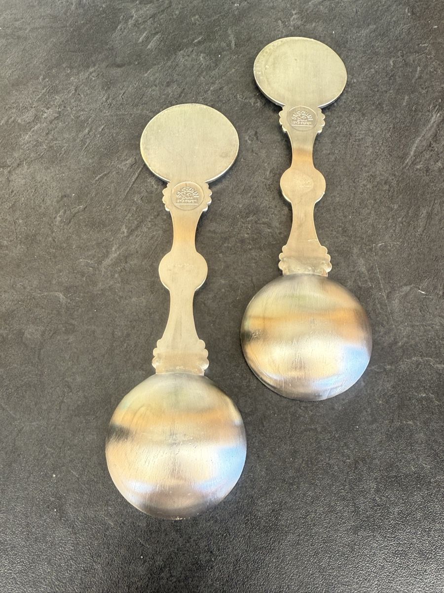 Cuillères: 2 Zinnlöffel mit Blumenmotiv – D'occasion à Wettingen par Ni_la_lo 1